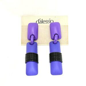 Vintage D'alessio Acrylic/Lucite Pierced Post Earrings 1980s - NOS